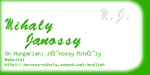 mihaly janossy business card